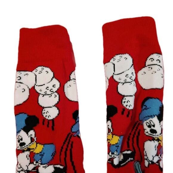 Disney Mickey Mouse Men's Golf Socks Red Small 1 Pair * Call-out 1 SMALL HOLE * - Picture 4 of 5